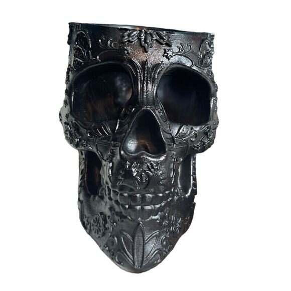 ⁀➷ SKULL MAKEUP HOLDER NEW DECOR PEN HOLDER SMALL PLANT HOLDER - Picture 1 of 6